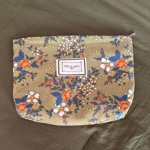 Floral Cosmetic Bag - Olive Green